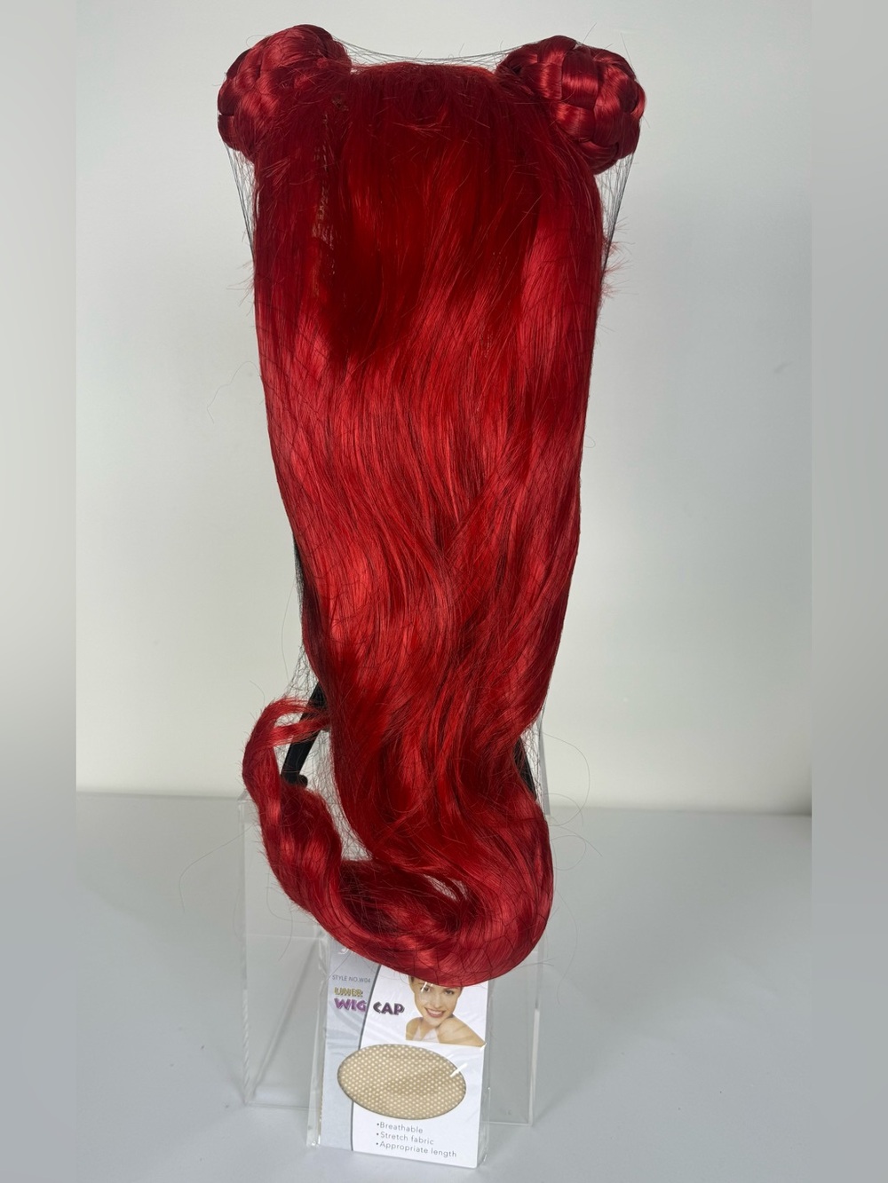 Red Princess Wavy Long Wig w/ Braided Buns Curly Cosplay Costume 🔥 - Picture 11 of 14